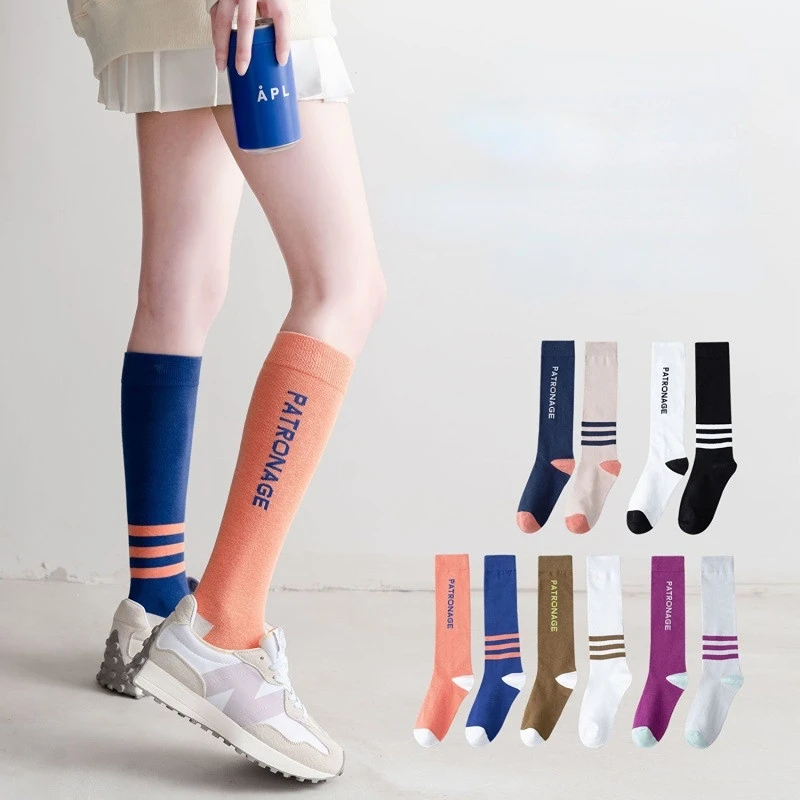 

AB version long tube calf socks personality fashion street style European and American high tube socks knee socks