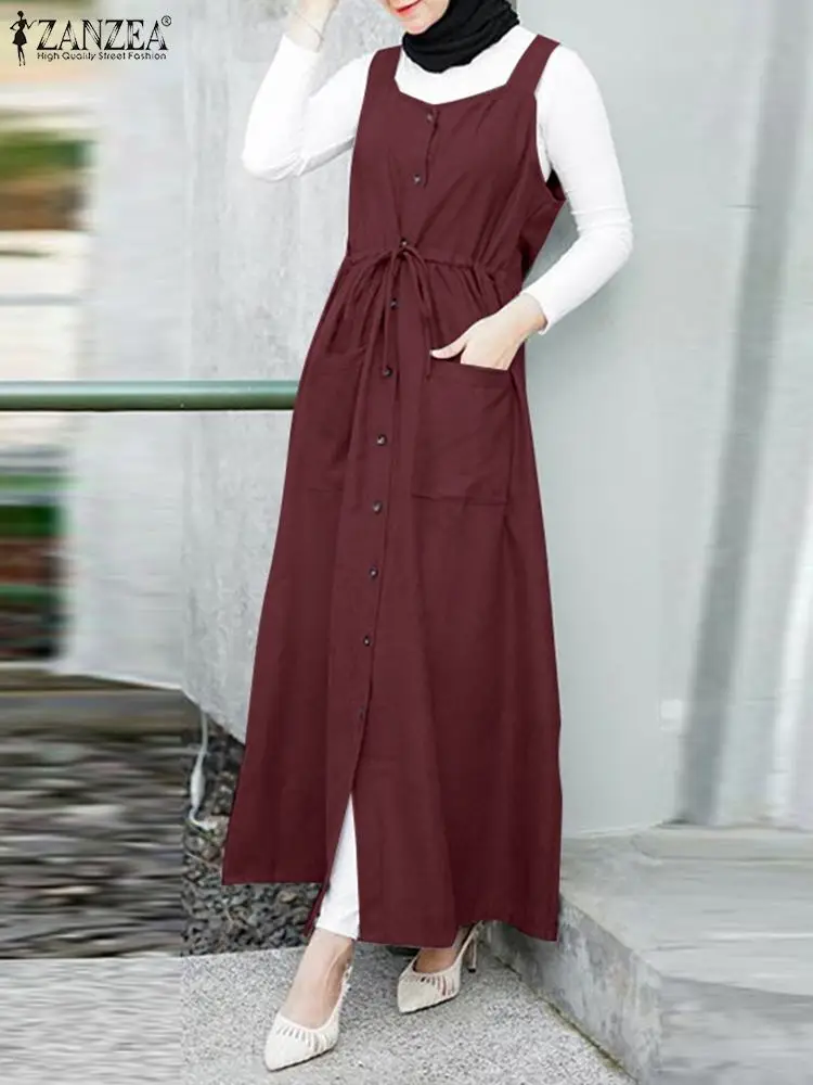 ZANZEA Fashion Turkey Hijab Muslim Dress Female Elegant Party Vestidos Woman V-Neck Sleeveless Solid Casual Sundress Oversized
ZANZEA Fashion Turkey Hijab Muslim Dress Female Elegant Party Vestidos Woman V-Neck Sleeveless Solid Casual Sundress Oversized