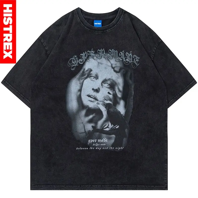 HISTREX Gothic T Shirt Men,100% Cotton Thick Punk Tee,Hip Hop Streetwear,Oversize Y2K Washed TShirt,Summer Tops Men's Clothes
HISTREX Gothic T Shirt Men,100% Cotton Thick Punk Tee,Hip Hop Streetwear,Oversize Y2K Washed TShirt,Summer Tops Men's Clothes