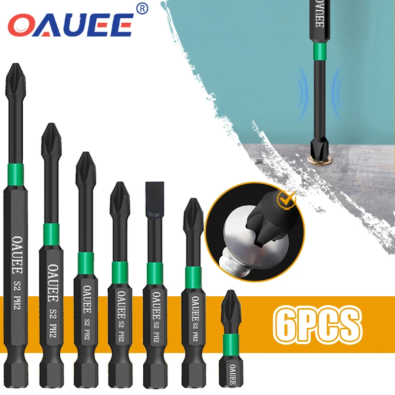 Oauee 2-6pcs Magnetic Batch Head Impact Strong Cross PH2 High Hardness Screwdriver Bits 60/70/90mm Anti Non-slip WaterProof Bits
Oauee 2-6pcs Magnetic Batch Head Impact Strong Cross PH2 High Hardness Screwdriver Bits 60/70/90mm Anti Non-slip WaterProof Bits