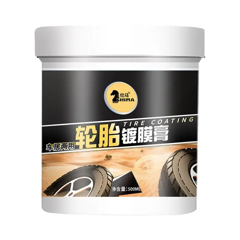 

Tire Cleaner and Shine Glazing Tire Wax Waterproof Rim Shine 500ml Wheel Care Products Tire Coating Paste Effective for All