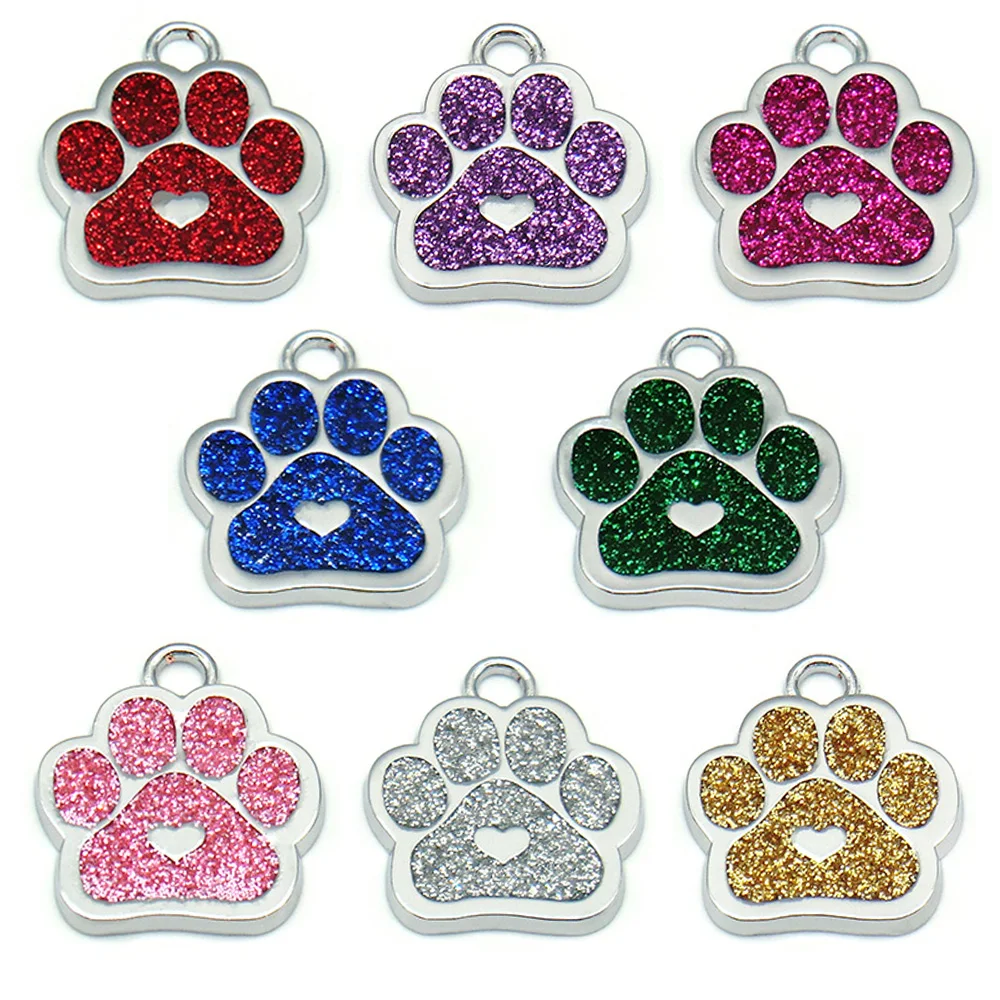 

Wholesale 100Pcs Dog Id Tag Engraved Custom Pet Cat Collar Accessories Personalized Bone Paw Name Tags Anti-lost Nameplate IDY