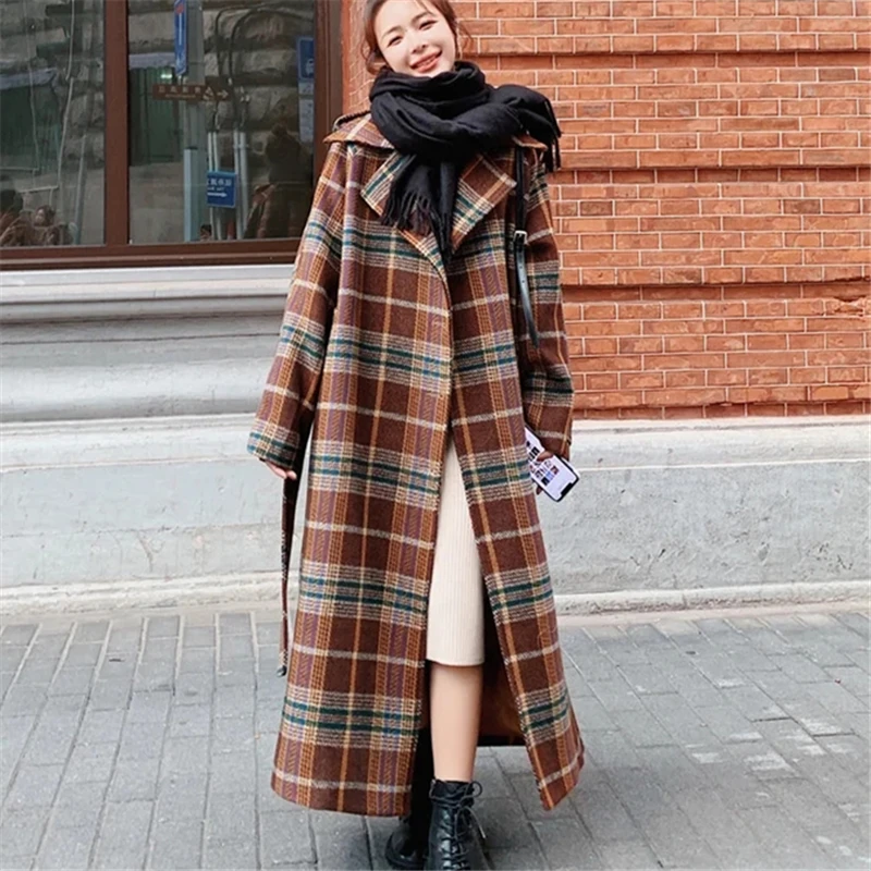 2024 Autumn And Winter New Temperament Retro Simple Medium And Long Loose Plaid Belt All-match Woolen Coat Women's Trend
2024 Autumn And Winter New Temperament Retro Simple Medium And Long Loose Plaid Belt All-match Woolen Coat Women's Trend