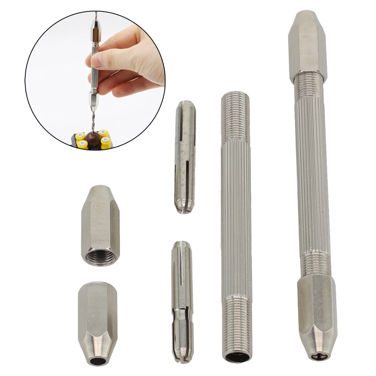 2pcs Drill Chuck Jewelry Craft Hand Pin Hole Drill Clamp Clock Maintenance Tools Jewelers Burs Drilling Reamer Chuck Clamp
2pcs Drill Chuck Jewelry Craft Hand Pin Hole Drill Clamp Clock Maintenance Tools Jewelers Burs Drilling Reamer Chuck Clamp