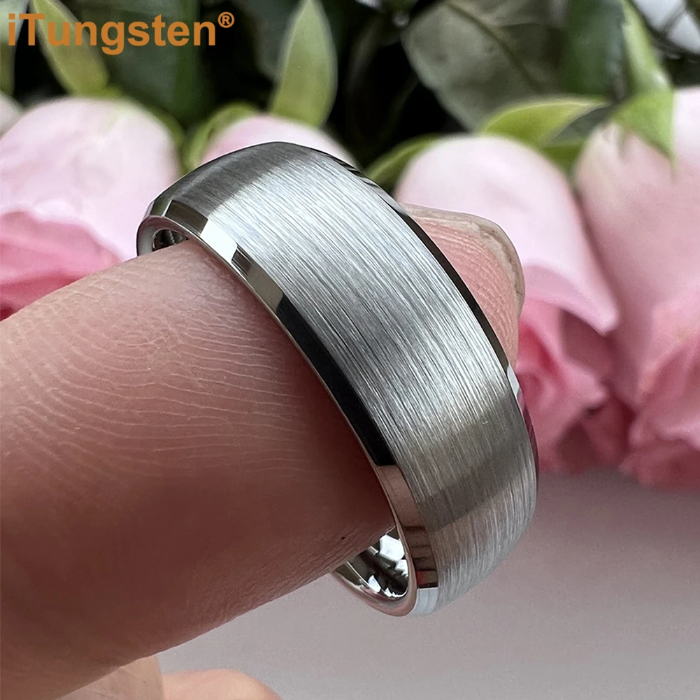 iTungsten 6mm 8mm Tungsten Ring Men Women Engagement Wedding Band Fashion Jewelry Matte Finish Domed Beveled Edges Comfort Fit
iTungsten 6mm 8mm Tungsten Ring Men Women Engagement Wedding Band Fashion Jewelry Matte Finish Domed Beveled Edges Comfort Fit