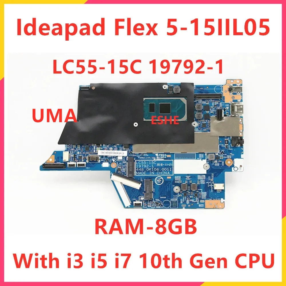 

LC55-15C 19792-1 для Lenovo Ideapad Flex 5-15IIL05 материнская плата для ноутбука 5B20S44396 5B20S44395 с i3 i5 i7 10-го поколения ЦП ОЗУ 8 Гб