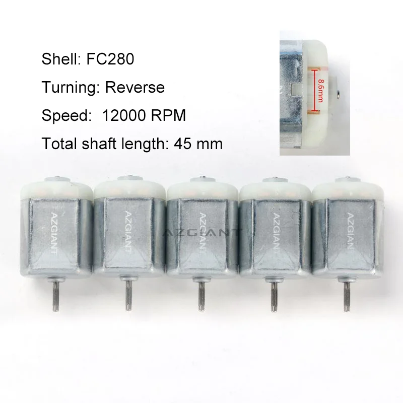 5PCS FC280 DC Motor 12000 RPM 45mm DIY Repair Engine For Car Replacement Power OEM Accesseries Reverse Rotation Toy High Quality
5PCS FC280 DC Motor 12000 RPM 45mm DIY Repair Engine For Car Replacement Power OEM Accesseries Reverse Rotation Toy High Quality