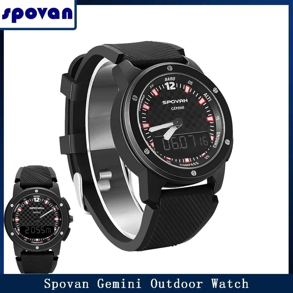 

SPOVAN Gemini Smart Watch Digital Dual Screen Display Sport Hiking Smartwatch with Altimeter Barometer and Compass Outdoor Reloj