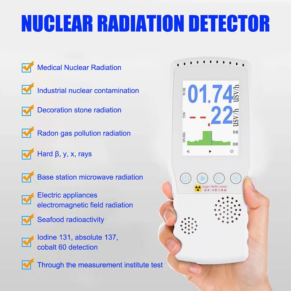 Nuclear Radiation Detector Radioactive Material Α Β Γ X-ray Measuring Instrument Digital Nuclear Radiation Tester Geiger Counter
Nuclear Radiation Detector Radioactive Material Α Β Γ X-ray Measuring Instrument Digital Nuclear Radiation Tester Geiger Counter