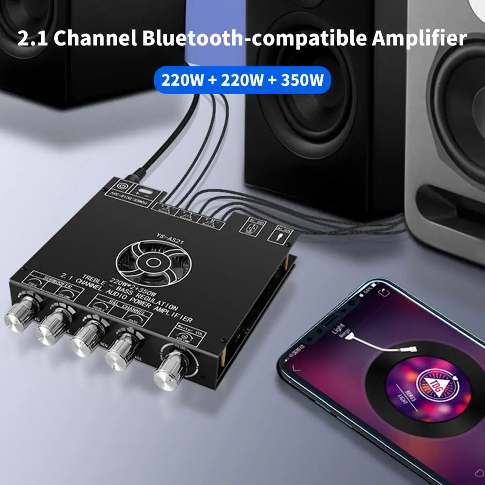YS-AS21 плата цифрового усилителя HiFi 2,1 каналов разработка и отладка 2X220W + 350W Bluetooth 5,1 TPA3251 модуль для iOS
YS-AS21 плата цифрового усилителя HiFi 2,1 каналов разработка и отладка 2X220W + 350W Bluetooth 5,1 TPA3251 модуль для iOS