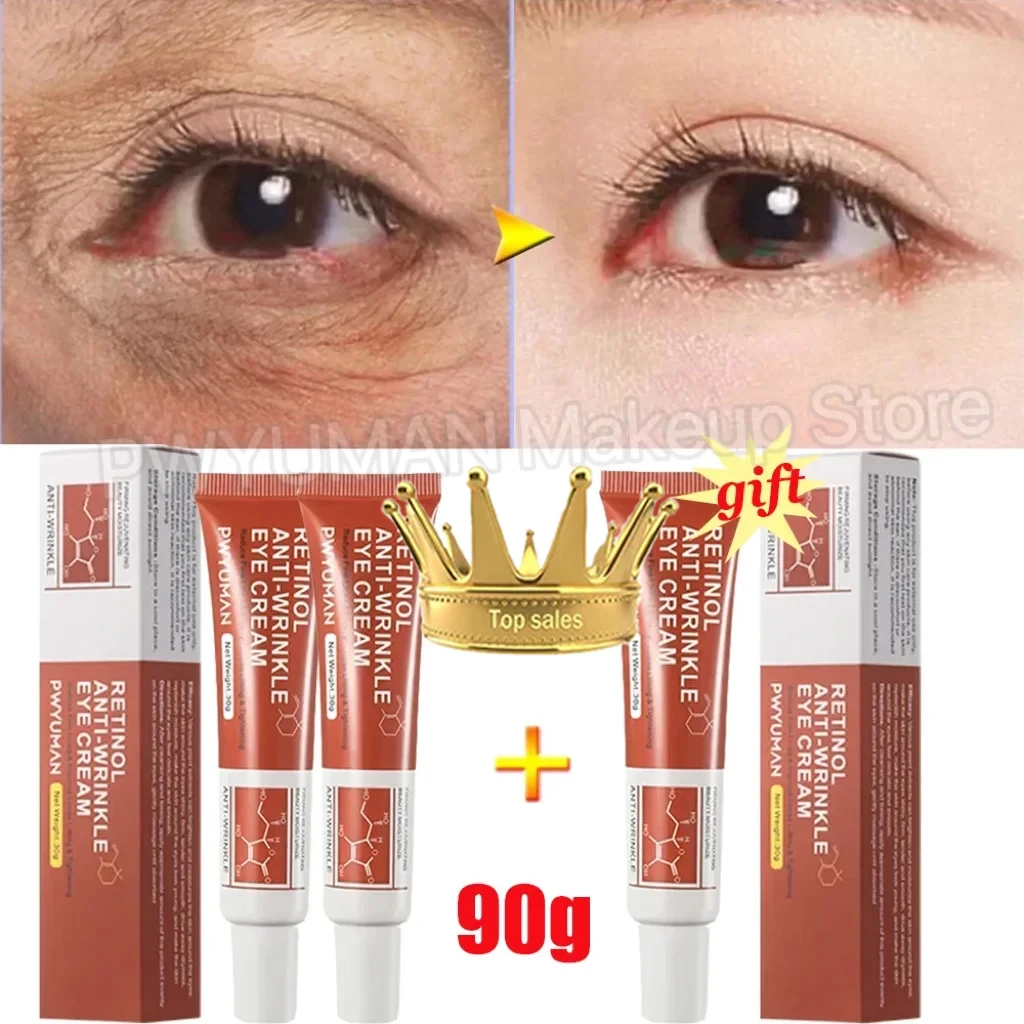 

3PCS Retinol Anti-wrinkle Eye Cream Remove Eye Bags Dark Circle Fade Fine Lines Anti-Aging Puffiness Firming Brighten Eye Care