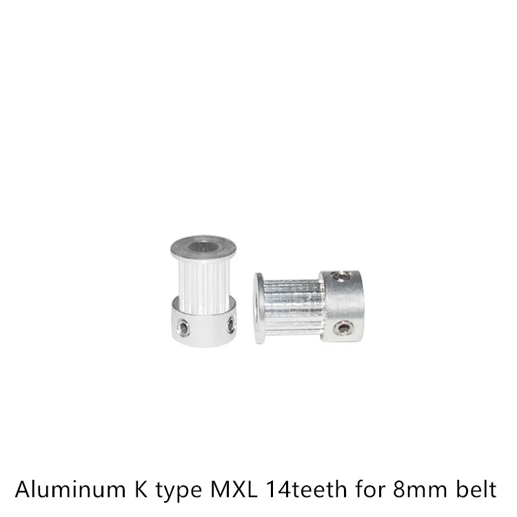 MXL Timing Pulley 14 Teeth Bore 5mm for width 8mm 10mm MXL Synchronous Belt Small backlash 14Teeth
MXL Timing Pulley 14 Teeth Bore 5mm for width 8mm 10mm MXL Synchronous Belt Small backlash 14Teeth