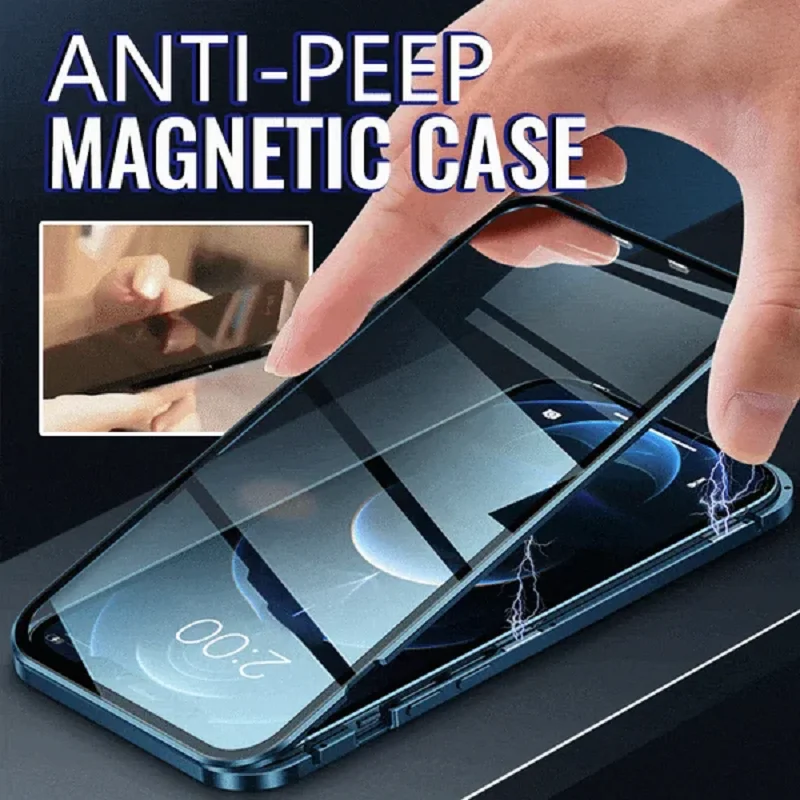 Privacy Magnetic Phone Case Anti Peeping Double Sided Tempered Glass Metal Protective Phone Cover for iPhone 14 13 12 Pro Max
Privacy Magnetic Phone Case Anti Peeping Double Sided Tempered Glass Metal Protective Phone Cover for iPhone 14 13 12 Pro Max