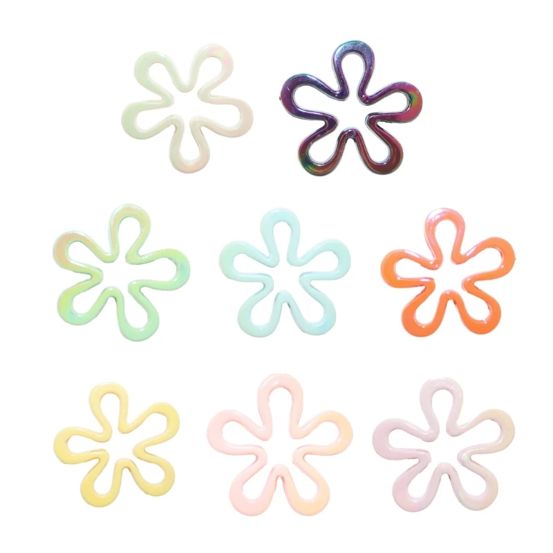 

Colorful Small Five Petals Flower Charm Pendants for Women DIY Hollow Flower Jewelry Necklaces Making Findings Crafts