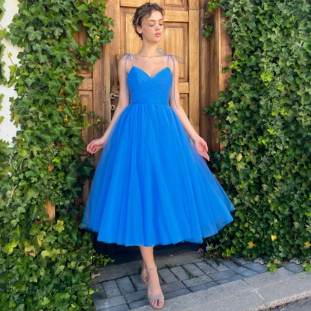 Elegant Blue Short A-line Evening Dress Classic V-Neck Prom Gown Zipper Tulle Spaghetti Strap Backless Vestidos De Fiesta D10257
Elegant Blue Short A-line Evening Dress Classic V-Neck Prom Gown Zipper Tulle Spaghetti Strap Backless Vestidos De Fiesta D10257