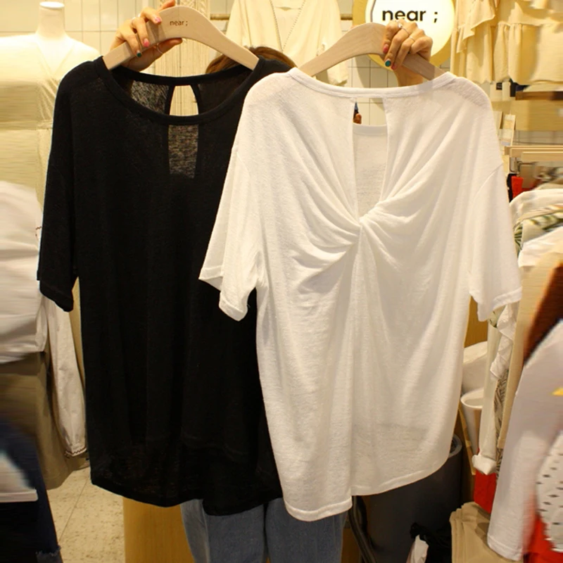 New White Short Sleeve Loose Tees Women's Solid Color Round Neck Summer Hollow Out Fashion Casual Women Clothing B41
New White Short Sleeve Loose Tees Women's Solid Color Round Neck Summer Hollow Out Fashion Casual Women Clothing B41