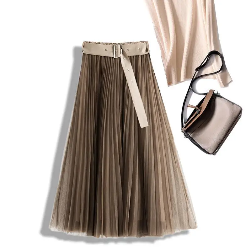 2024 Spring New High Waist Thin Casual Simple Solid Color Mesh Skirt Loose Temperament Women Belt Pleated Skirt Free Shipping
2024 Spring New High Waist Thin Casual Simple Solid Color Mesh Skirt Loose Temperament Women Belt Pleated Skirt Free Shipping