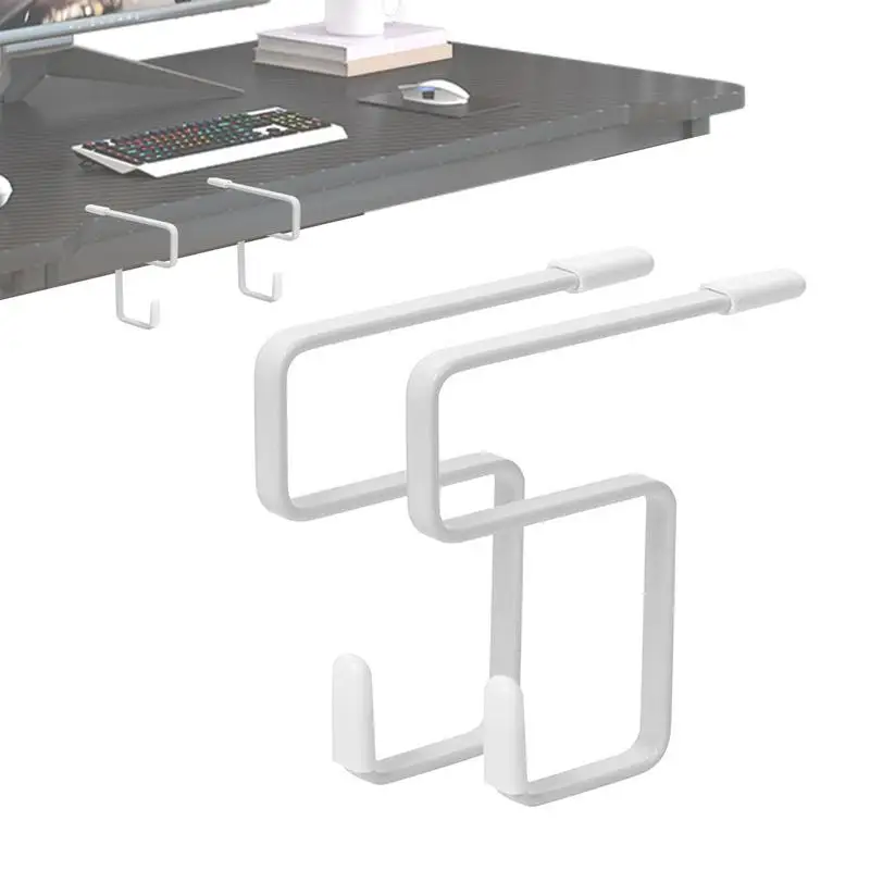 

Student Desk Hook 2 packs of iron art hooks removable punch-free bag hooks Flexible Hanger Mount for Desk Living Room Bedroom
