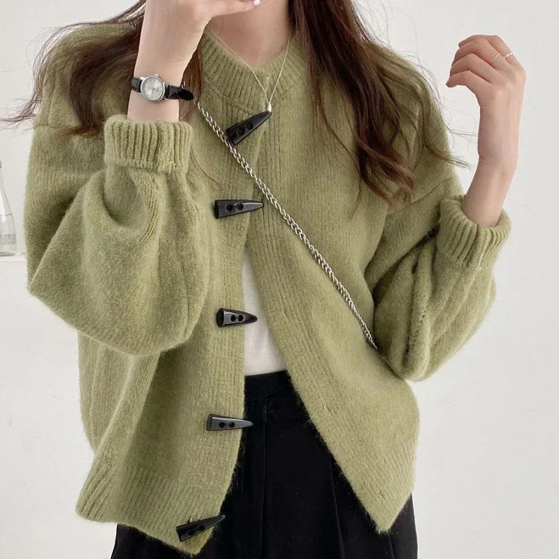 Knitted Top for Women Round O Neck Grey Ladies Sweaters Winter Button Cardigan Thermal Blouse Designer Korean Style Trend 2023
Knitted Top for Women Round O Neck Grey Ladies Sweaters Winter Button Cardigan Thermal Blouse Designer Korean Style Trend 2023