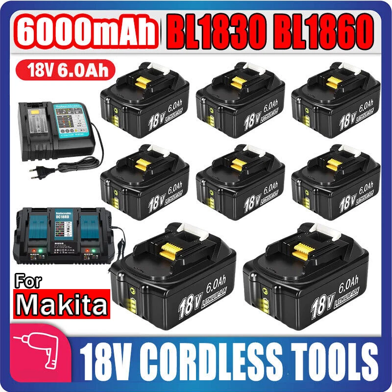 

Battery 18V For Makita BL1860 BL1850B BL1850 BL1840 BL1830 Screwdriver Battery Charger 18V Replacement Power Tool Batteries lxt
