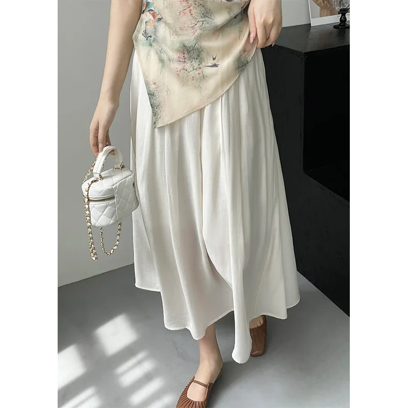

Flowing Feeling Large Skirt Hem, High Waist, Pleated Skirt, Female Crotch Covering and Slimming Skirts