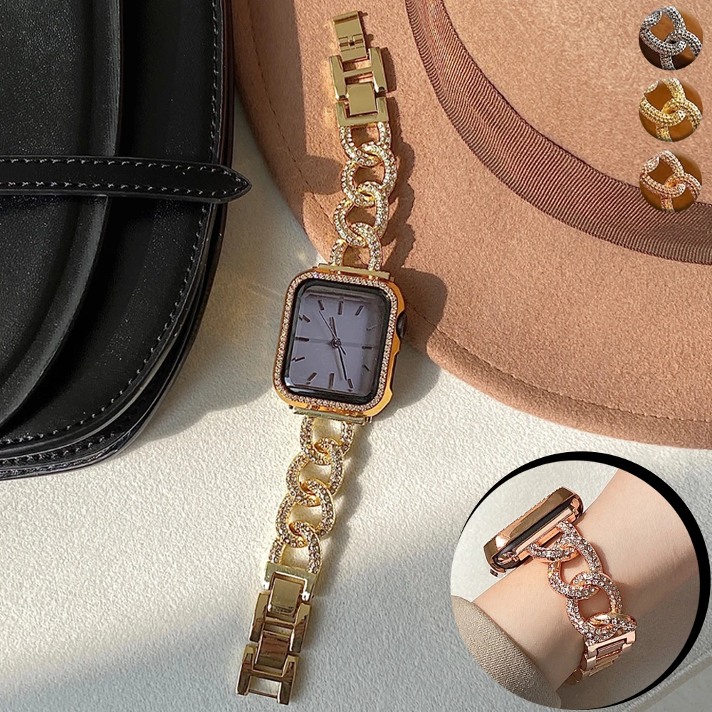 Luxury Women Diamond Strap For Apple Watch Band Series 8 7 41/45 Ultra 49mm 44 38mm 6 543 For iWatch Series 42 40 Metal Bracelet
Luxury Women Diamond Strap For Apple Watch Band Series 8 7 41/45 Ultra 49mm 44 38mm 6 543 For iWatch Series 42 40 Metal Bracelet