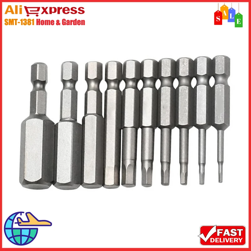 10pcs 1/4" Magnetic Hexagon Screwdriver Bit Alloy-Steel Hex Shank Screw Drivers Set 50mm Length H1.5-H12 For Electric Drill
10pcs 1/4" Magnetic Hexagon Screwdriver Bit Alloy-Steel Hex Shank Screw Drivers Set 50mm Length H1.5-H12 For Electric Drill