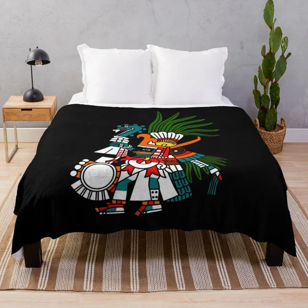 

Aztec Deity Huitzilopochtli, “Turquoise Prince”, “Our Lord”, Codex Borbonicus. Throw Blanket Vintage Camping Blankets