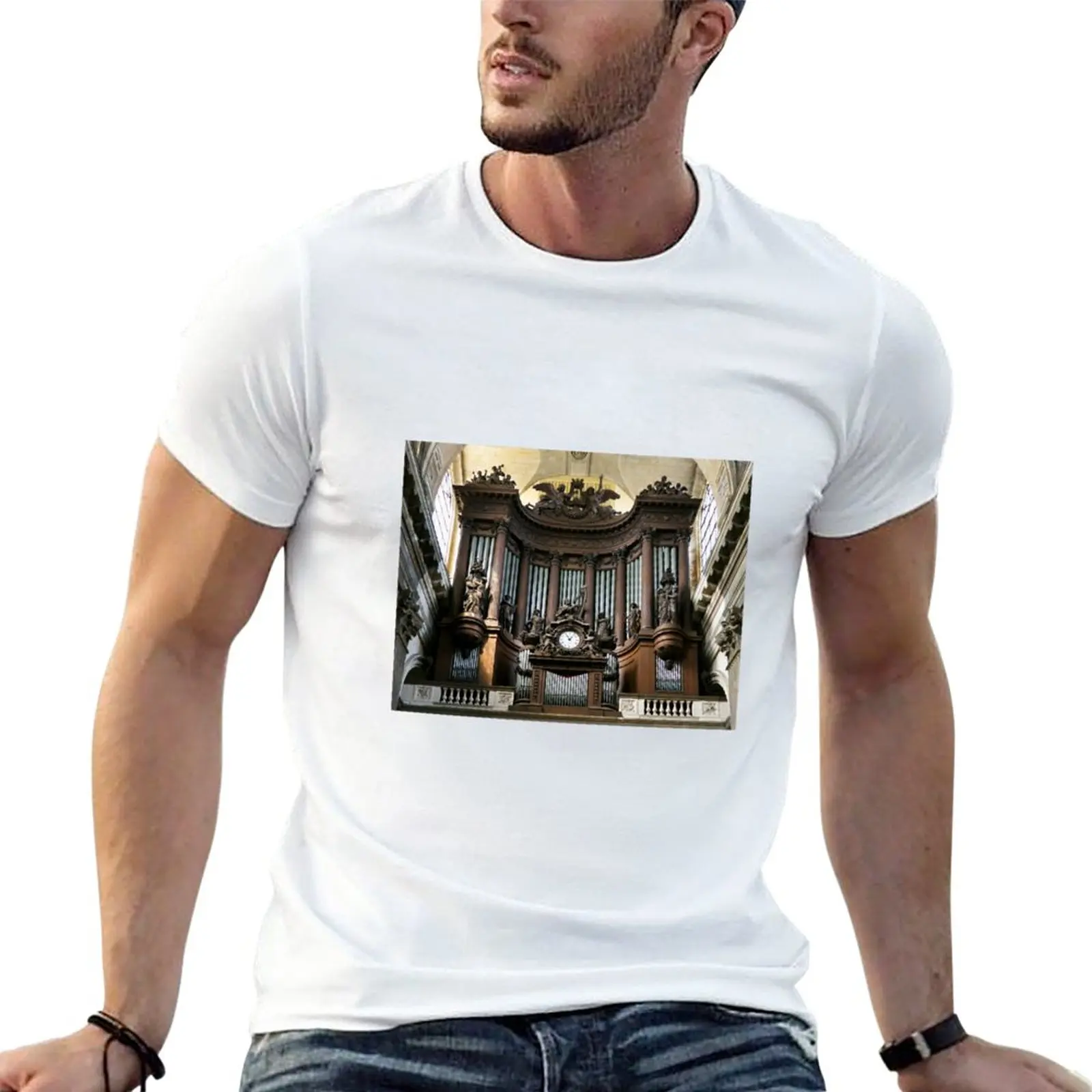

New Pipe organ in St Sulpice, Paris T-Shirt custom t shirts summer top heavyweight t shirts mens plain t shirts