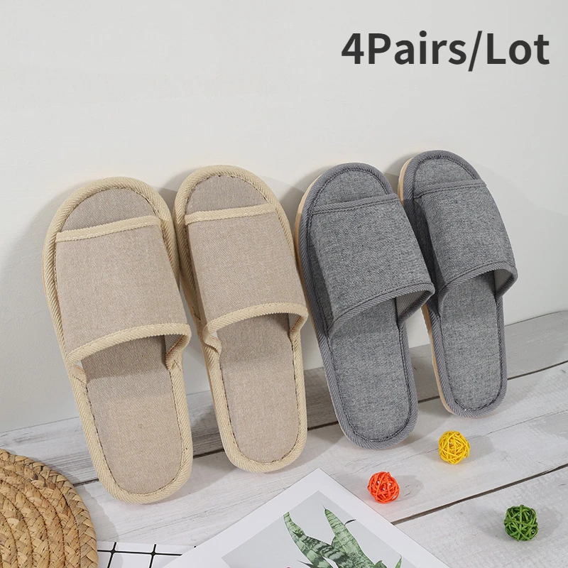 4Pairs/Lot Cheap Linen Slippers Men Women Disposable Hotel SPA Slippers Home Slides Travel Hospitality Guest Footwear Shoes
4Pairs/Lot Cheap Linen Slippers Men Women Disposable Hotel SPA Slippers Home Slides Travel Hospitality Guest Footwear Shoes