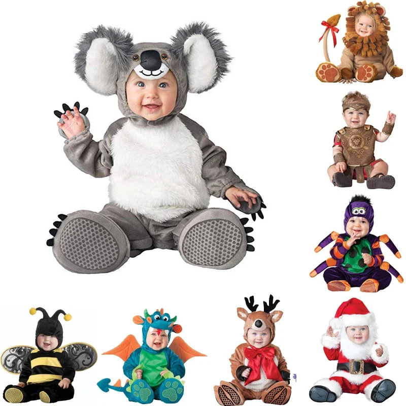 Infant Baby Cartoon Animals Dinosaur Koala Lions Cosplay Rompers for Halloween Christmas Birthday Party Outfit 0-3 Years Costume 
Infant Baby Cartoon Animals Dinosaur Koala Lions Cosplay Rompers for Halloween Christmas Birthday Party Outfit 0-3 Years Costume