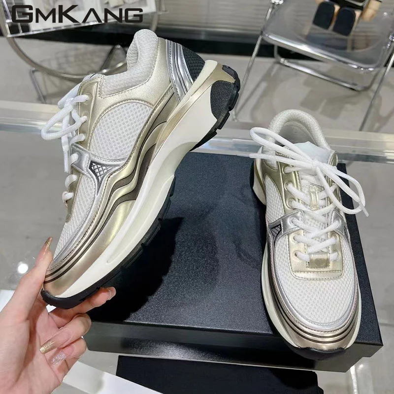Casual Sneakers Women Lace Up Round Toe Outdoors Running Shoes Woman Chain Decoration Patchwork Flat Women's Sports Shoes
Casual Sneakers Women Lace Up Round Toe Outdoors Running Shoes Woman Chain Decoration Patchwork Flat Women's Sports Shoes