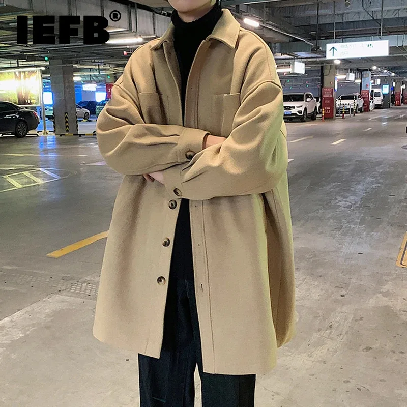 IEFB Lapel Men's Woolen Jackets Korean Fahsion Long Coats Male Casual Solid Color Overcoats Vintage 2023 Winter Chic New 9C3909
IEFB Lapel Men's Woolen Jackets Korean Fahsion Long Coats Male Casual Solid Color Overcoats Vintage 2023 Winter Chic New 9C3909