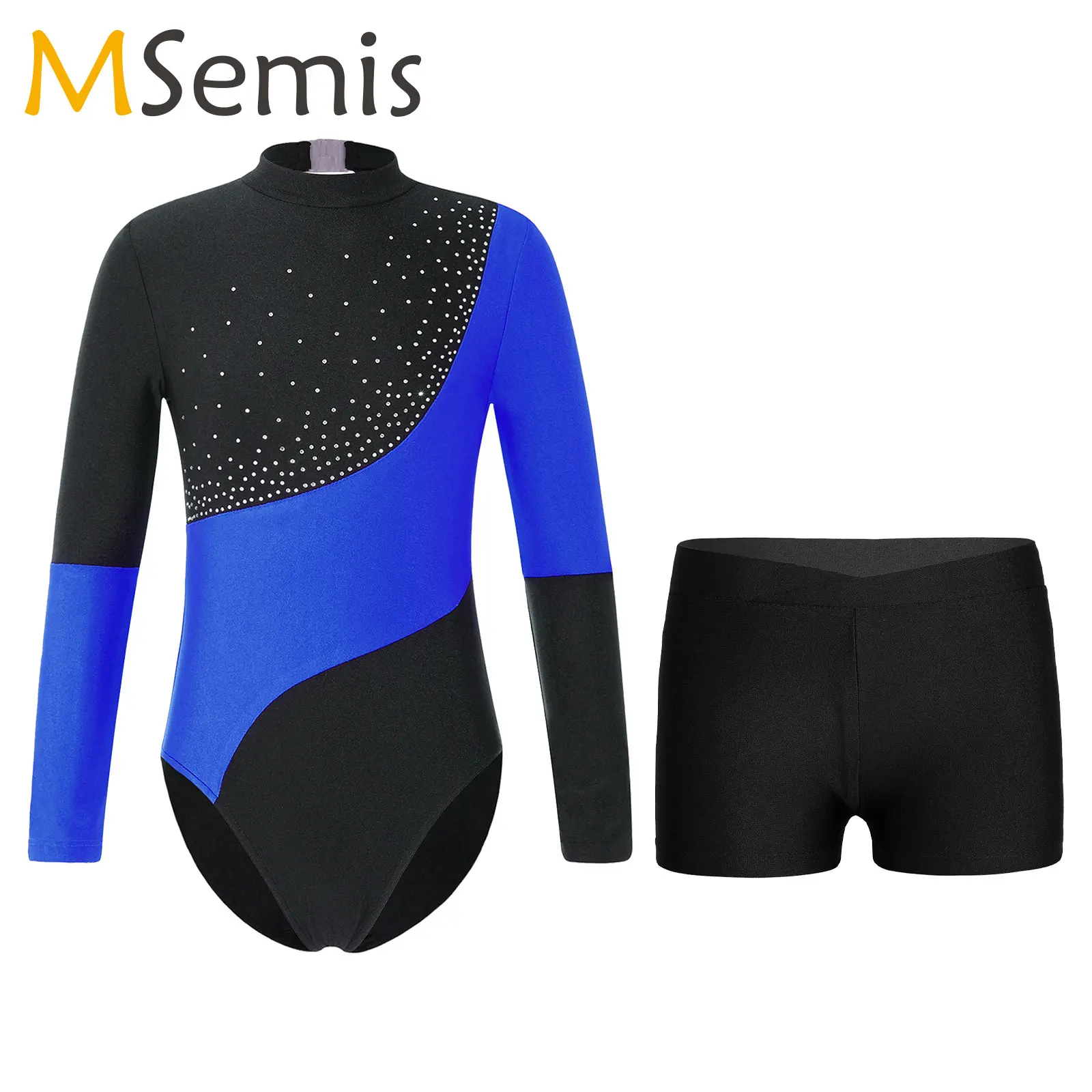 Kids Girl's Long Sleeve Gymnastics Leotard Jumpsuit + Shorts Glittery Rhinestone Ballet Dance Outfits Teen Dancewear Costume Set
Kids Girl's Long Sleeve Gymnastics Leotard Jumpsuit + Shorts Glittery Rhinestone Ballet Dance Outfits Teen Dancewear Costume Set
