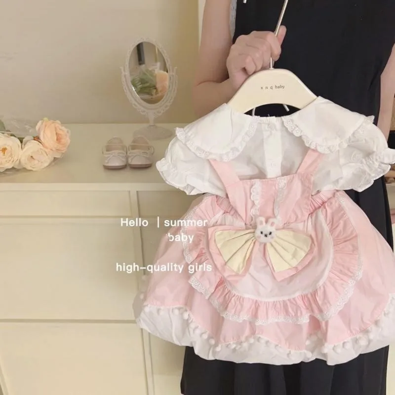 Kawaii Children's Clothing Girl Summer Breathable and Comfortable Child Cute Cartoon Lolita Skirt Cotton Shirt Set Two-Piece Set 
Kawaii Children's Clothing Girl Summer Breathable and Comfortable Child Cute Cartoon Lolita Skirt Cotton Shirt Set Two-Piece Set