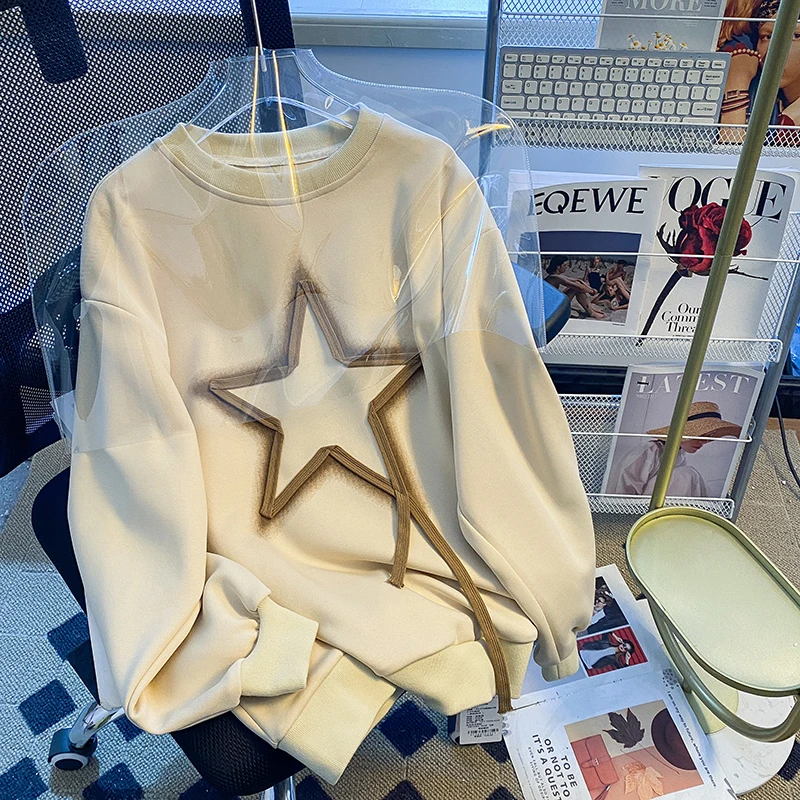 Vintage Five-pointed Star Pullovers 2023 Women's Clothing Loose Fashion Round Neck Hooded Femme Y2k Sportshirt Tops
Vintage Five-pointed Star Pullovers 2023 Women's Clothing Loose Fashion Round Neck Hooded Femme Y2k Sportshirt Tops