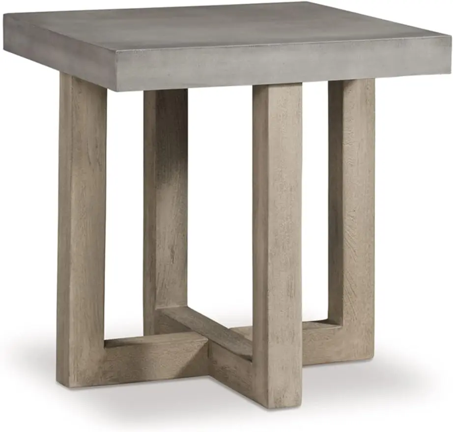 

Signature Design by Ashley Lockthorne Contemporary Square End Table with Faux Concrete Finished Top, Gray
