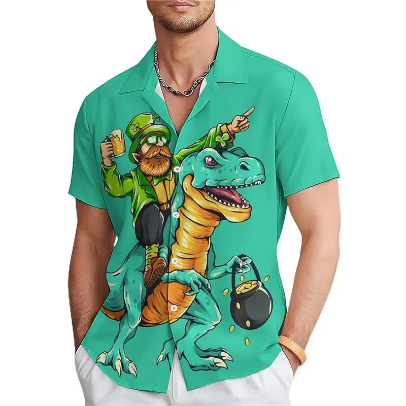 Hawaiian men's 3D dinosaur print shirt, casual short sleeved shirt, oversized loose top, summer clothing, 2024 novelty
Hawaiian men's 3D dinosaur print shirt, casual short sleeved shirt, oversized loose top, summer clothing, 2024 novelty