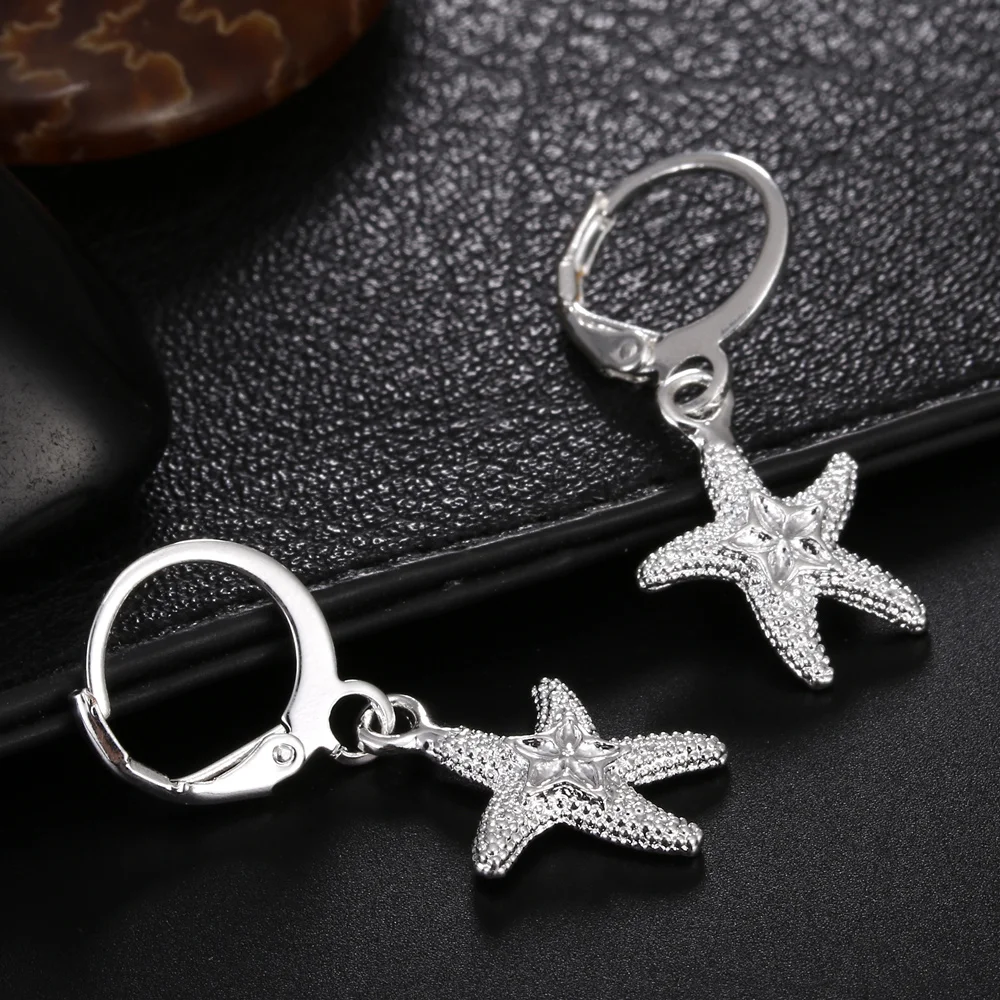 Hot 925 Sterling Silver Pretty starfish earrings for women fine Ear clip high quality fashion party Jewelry Christmas Gifts
Hot 925 Sterling Silver Pretty starfish earrings for women fine Ear clip high quality fashion party Jewelry Christmas Gifts