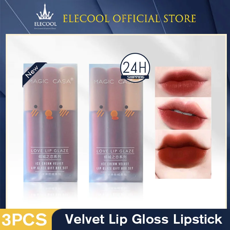 

Velvet Matte Lipstick Set Moisturizing Lasting Colored Lipstick Cute Lipgloss Set Lips Makeup Lip Tint Mud Cosmetics Lip Glaze