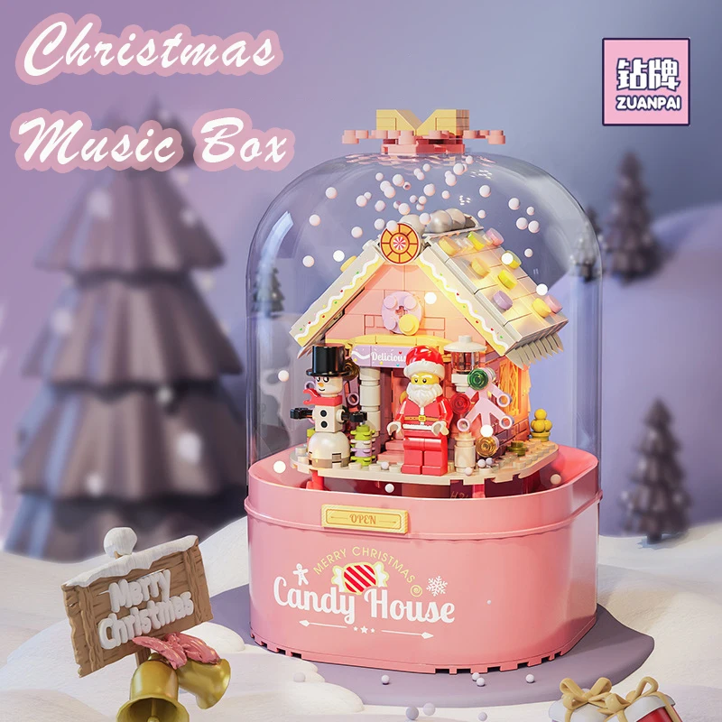 Merry Christmas Music Box Candy House Building Blocks Bricks Creative NewYear Santa Claus Children Toys Gifts Decoration
Merry Christmas Music Box Candy House Building Blocks Bricks Creative NewYear Santa Claus Children Toys Gifts Decoration