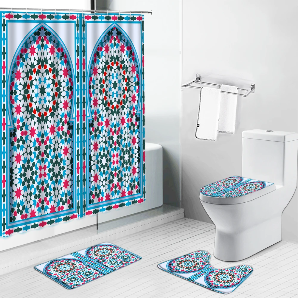 Arabic Arch Morocco Antique Doors Shower Curtain National Style Bathroom Curtains Non-Slip Rug Set Toilet Lid Cover and Bath Mat
Arabic Arch Morocco Antique Doors Shower Curtain National Style Bathroom Curtains Non-Slip Rug Set Toilet Lid Cover and Bath Mat