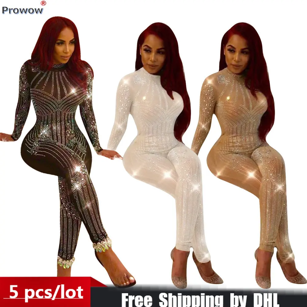 2023 Mesh Jumpsuits Women Club One-piece Romper Bright Hot Drilling Lady Overalls Sexy See Through Bodysuit Pants Wholesale 8751
2023 Mesh Jumpsuits Women Club One-piece Romper Bright Hot Drilling Lady Overalls Sexy See Through Bodysuit Pants Wholesale 8751