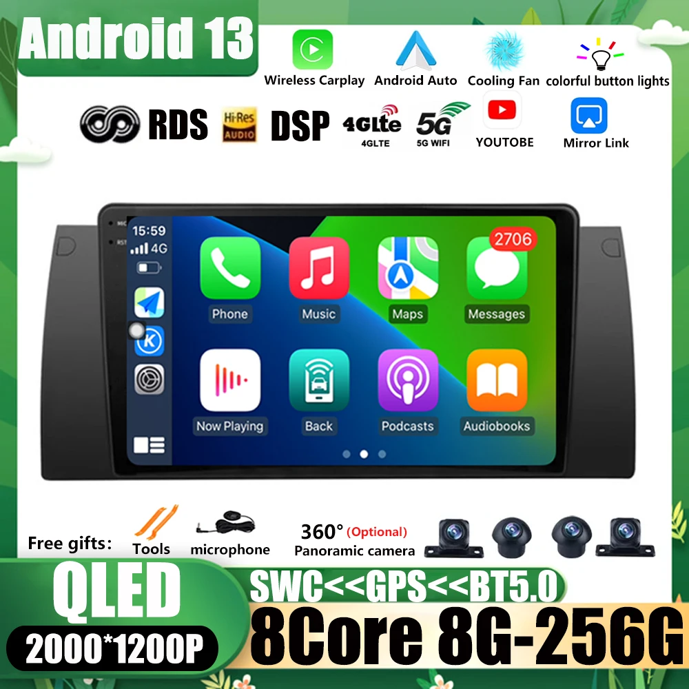 Автомагнитола на Android 13, мультимедийный видеоплеер для BMW 5 E39 E53 X5 1995 - 2001 2002 2003 2004 2005, навигация GPS, стерео, DVD
Автомагнитола на Android 13, мультимедийный видеоплеер для BMW 5 E39 E53 X5 1995 - 2001 2002 2003 2004 2005, навигация GPS, стерео, DVD