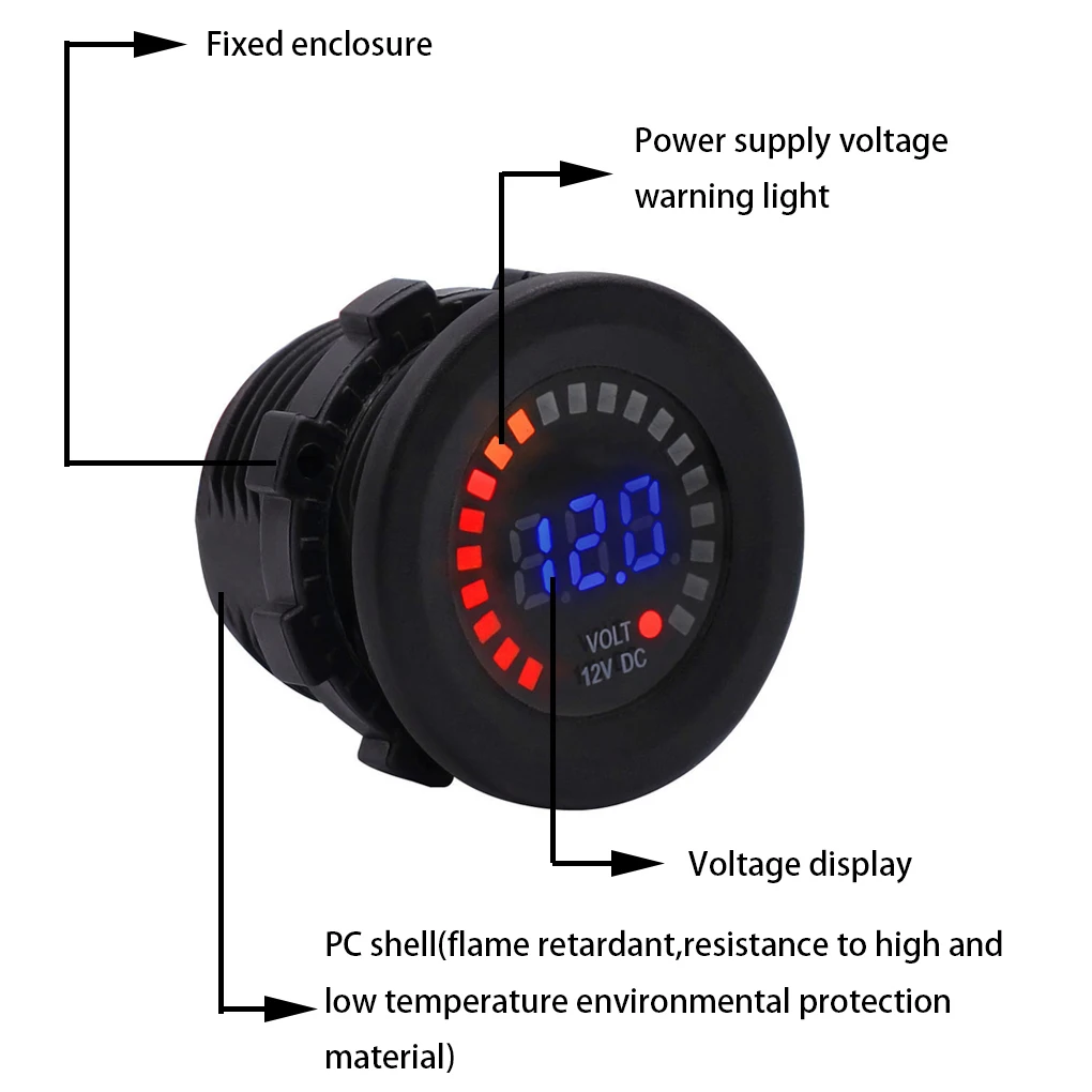 DC 5-15V Universal Car Battery Voltage Meter Truck Boat Motorcycle Colorful Light Digital Display Voltmeter Measuring Tool
DC 5-15V Universal Car Battery Voltage Meter Truck Boat Motorcycle Colorful Light Digital Display Voltmeter Measuring Tool