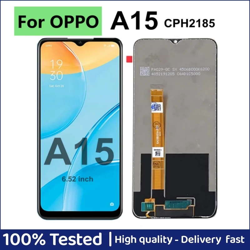 

6.52" For Oppo A15 LCD Display Screen+Touch Panel Screen Digitizer Assembly for OPPO A15 A 15 CPH2185 LCD Display Replacement