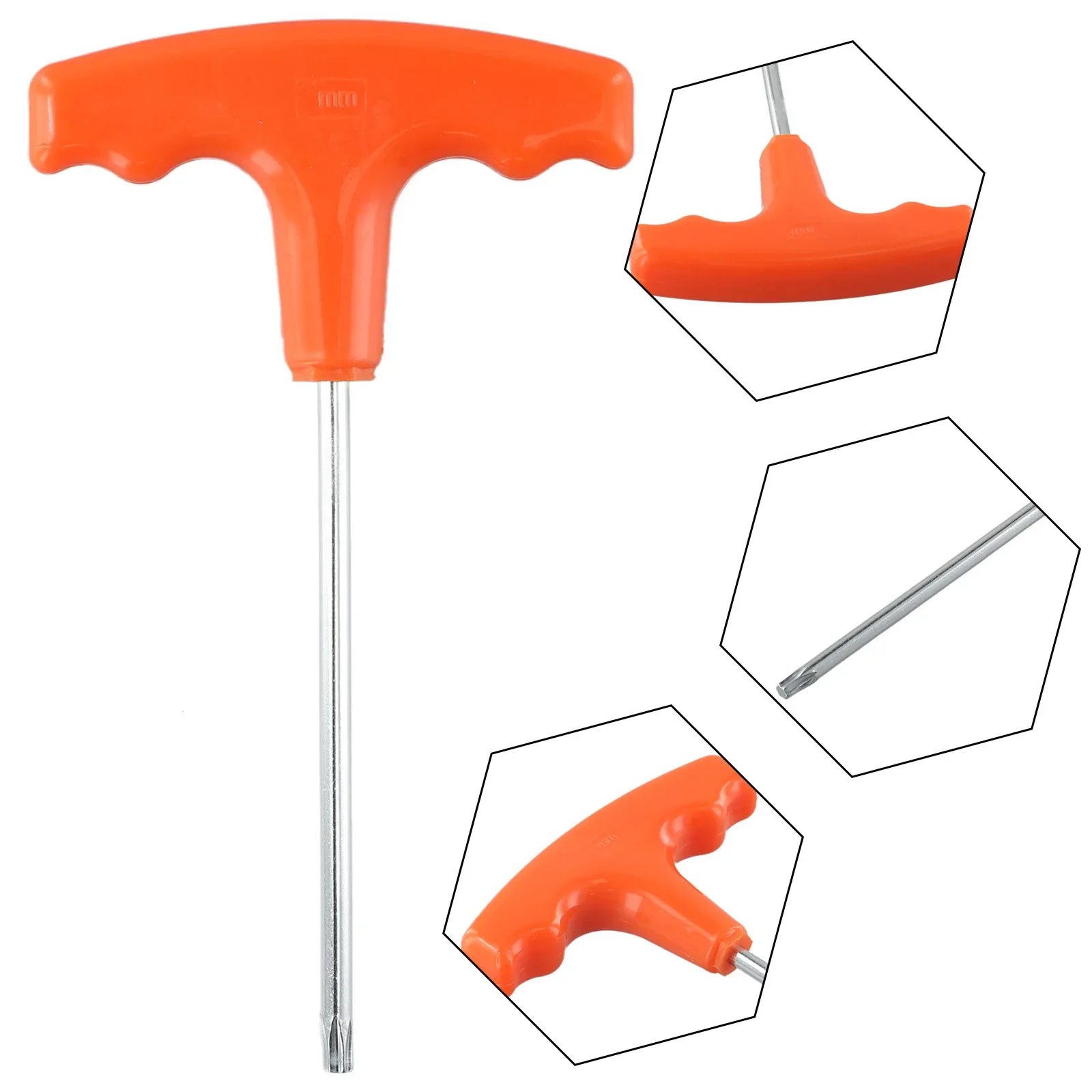 T Handle Screwdriver For Stihl Makita Plastic+Steel Orange+Silver # 0812 370 1000 Torx 15cm Universal Useful 1pc
T Handle Screwdriver For Stihl Makita Plastic+Steel Orange+Silver # 0812 370 1000 Torx 15cm Universal Useful 1pc