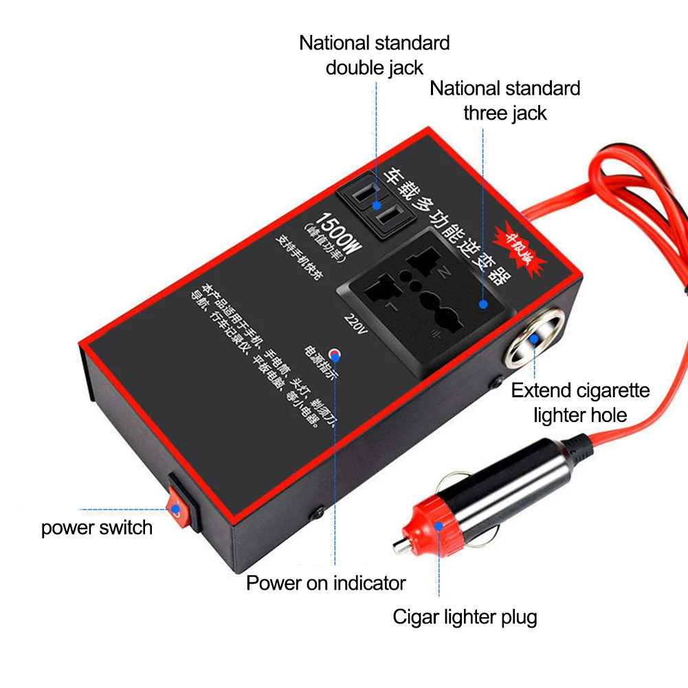 Converter Car Inverter Inverte Multifunctional Power To Waterproof 110V/220v 12v/24V 1500w Adapter Car Durable
Converter Car Inverter Inverte Multifunctional Power To Waterproof 110V/220v 12v/24V 1500w Adapter Car Durable