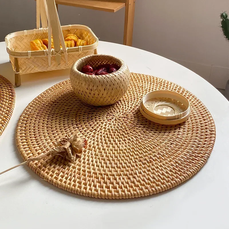 Hand-woven Rattan Placemat Kitchen Heat Insulation Pot Mat Dining Table Decoration Coaster Tableware Bowl Pads Placemat Tea Tray
Hand-woven Rattan Placemat Kitchen Heat Insulation Pot Mat Dining Table Decoration Coaster Tableware Bowl Pads Placemat Tea Tray