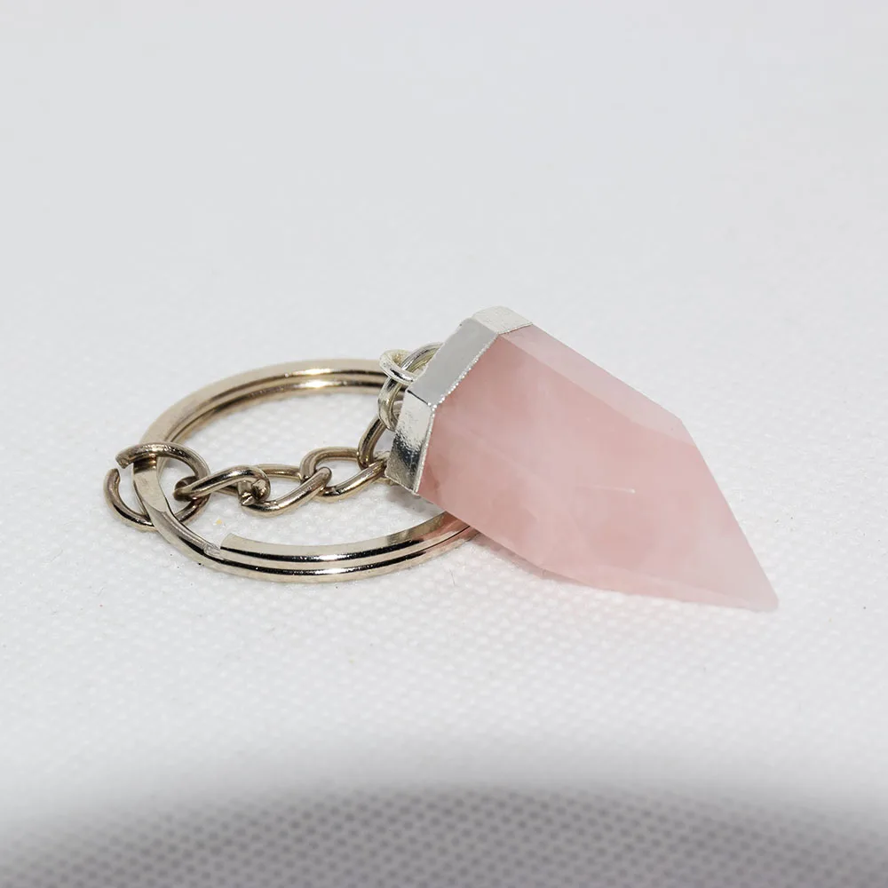 Rose Quartz Key Chain with Crystal Stone Women Bullet Silver Plated Crystals Charm Female Cute Jewelry Large Long New Style 1pc
Rose Quartz Key Chain with Crystal Stone Women Bullet Silver Plated Crystals Charm Female Cute Jewelry Large Long New Style 1pc